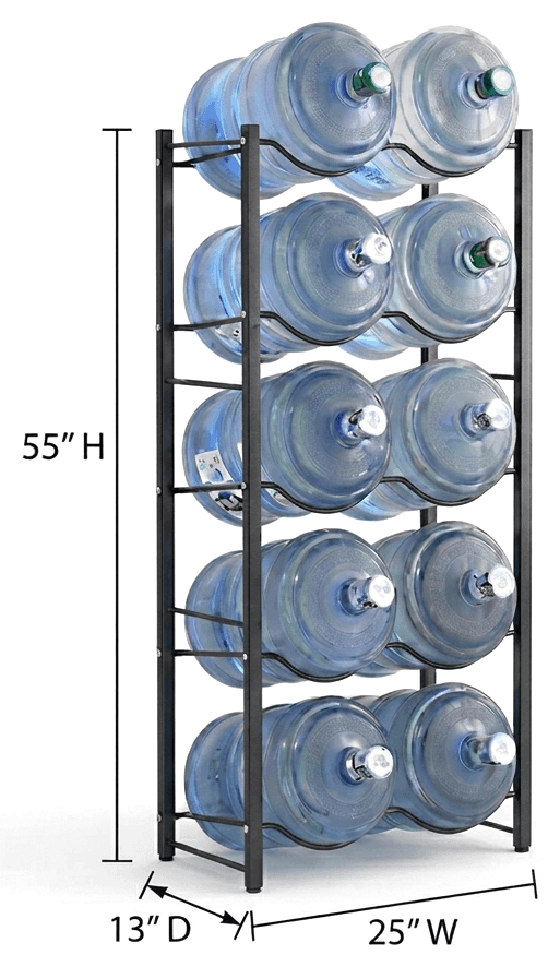 5-Tier Double Row Rack for 5 gallon water bottles